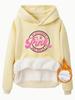 Suéter con capucha y forro polar para mujer, estilo independiente de eBay, para otoño e invierno, disponible en stock, color rosa, informal, combinable, de manga larga para mujer.