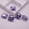 Pagoda Cuadrada Azul Forma de Pagoda Piedra Preciosa Piedra Suelta Circonita Lavanda Piedra Suelta Anillo Colgante Incrustación Accesorios DIY