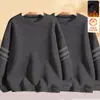 Camiseta Masculina de Manga Longa em Destaque, Marca da Moda, Forrada com Fleece, Top Outono-Inverno, Moletom, Camiseta Básica Juvenil, Camada Base
