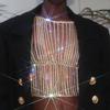 Cadena de pecho con explosiones de AliExpress, estilo europeo y americano, para fiestas en discotecas, sexy, con diamantes de imitación.