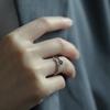 Anillo Floral Vintage Desgastado para Mujer, Rosa Tridimensional con Espinas, Anillo Ajustable para el Día a Día, Anillo para Dedo Índice Estilo Ins