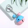 Llavero de Campana Bicolor de Caramelo Colores Contrastantes Colgante de Muñeca de Metal Accesorios para Bolsos Soporte Regalo para Parejas