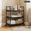 Estantería con Ruedas para Cocina y Sala de Estar, Carrito Pequeño para Espacios Estrechos, Estantería Móvil Multicapa para Uso Doméstico, Almacenamiento en Dormitorio