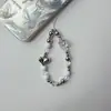 Pulsera Creativa de Cristal Perla Lazo Lanyard para Teléfono Decoración de Accesorio de Teléfono Estilo Ins Encanto de Teléfono Yiwu