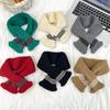 Bufanda Cruzada a Rayas y Bloques de Color Gorro de Invierno Estilo Coreano Estilo Rombo Conjunto Versátil y Cálido de Gorro de Lana para Niños y Niñas