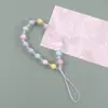 Amor cordão nicho feito à mão miçangas coloridas cordão para celular corda curta anti-perda corrente para celular de miçangas masculina Pérola