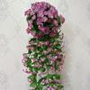 Vinha de Glória da Manhã Artificial de 12 Galhos Montada na Parede Vinha de Flores Decoração de Casamento Vinha de Teto Vinha de Flores Artificiais Pendentes Planta Verde