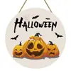 Placas decorativas populares de madeira estilo americano para Halloween e outros feriados, placas de porta, penduricalhos de parede para entradas, decorações de porta de quintal para o Dia de Ação de Graças