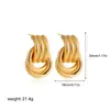 Aretes de Círculo de Oro de 18K, Anillos Dobles Tridimensionales, Aretes Sencillos de Bobina Doble Capa, Aretes Transfronterizos Europeos y Americanos de Amazon