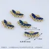 Acessórios de Liga para Joias DIY Base de Flor Azul Esmalte Imitação Azul Queimado Grampo de Cabelo Artesanal Cabeça Escalonada