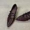Estilo Coreano 2026 Nuevo Retro Punta Puntiaguda Tacón Grueso Escote Bajo Zapatos de Salón de Correa Única Mujer Versátil para el Trabajo Tacones Altos Mary Jane