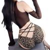 Calcinha de seda gelada estampada da moda quente feminina sexy leopardo elemento puro desejo vento cruz renda calcinhas de quadril completo para mulheres
