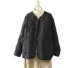 Chaqueta de Algodón Retro Acolchada Cálida de Invierno de Manga Larga para Mujer 2026 Nueva Chaqueta de Algodón Acolchada de Diamantes Color Sólido Abrigo Corto