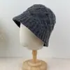 Gorro de Pescador de Punto a Cuadros Estilo Coreano para Mujer Otoño/Invierno Simple Versátil Gorro de Cubo de Lana Hace que la Cara Parezca Más Pequeña Sombrero de Cubo