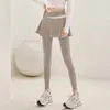 Calça-Saia de Cintura Alta Levanta Bumbum Justa com Sensação de Pele Cobertura de Quadril Falsa de Duas Peças Calça para Academia Pilates Treinamento Yoga Esportes Corrida