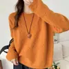 Suéter de punto de ganchillo redondo de alta gama estilo coreano para mujer, nuevo top de punto casual holgado para otoño e invierno