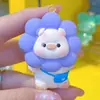 Llavero Creativo de Cerdo Girasol de Dibujos Animados para Mujer, Lindo, a la Moda, Exquisita Muñeca de Resina, Colgante para Mochila Escolar