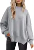 Amazon Europeo jersey de punto de color sólido con cuello redondo y mangas murciélago para mujer Otoño Invierno 2026 suelto de manga larga