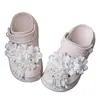 Charms de Sapato Flor Pérola Fofos com Toque de Luxo, Acessórios Decorativos Compatíveis com Crocs Diy, Acessórios de Fivela Destacáveis
