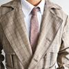 Corbata Estrecha Casual de Lana Mezclada Hecha a Mano en Italia para Hombre Estilo Caballero Británico Cuadros Vintage Salida de Fábrica