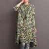 Camiseta de Vestir Larga con Mangas Largas, Cuello Redondo y Estampado A-Line para Mujer, Transfronteriza Europea y Americana 2022