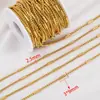 Cadena Fresca y Atrevida Forma de Columna Acero Inoxidable Color Dorado 18K Retención de Color Material para Pulsera DIY Collar Cadena de Bolsa de Joyería
