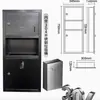 Caja de Papel Larga Empotrada en la Pared para Baño Hotel Acero Inoxidable Portarrollos de Papel de Cocina Tres en Uno con Cubo de Basura y Dispensador de Pañuelos