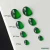 Anillo Ovalado Cara de Ágata Imitación Pasador Verde Incrustado Sensación Forma de Huevo DIY Resina Gato Ojo de Gema Material Pegatina