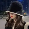 Sombrero para Mujer Moda Otoño e Invierno Todo Fósforo Sombrero Cubeta 2024 Peluche Nuevo Llegada Sombrero de Pescador Lana Cálido Elegante Invierno