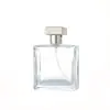 Botella Cuadrada Plana de Perfume de Alta Transparencia y Alto Brillo, Multi-Especificación, En Stock, con Atomizador de Presión de Clic, Botella Vacía Portátil Recargable para Productos de Uso Diario