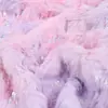 Nuevo Conejo de Piel Colorido Tie-Dye Estampado en Oro Láser Corazón Pequeño Terciopelo PV Degradado Copo de Nieve Estampado en Plata Peluche Navideño Acolchado