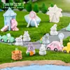 Conejo creativo que brilla en la oscuridad, decoración DIY de paisaje en miniatura, pequeñas manualidades de resina para escritorios e interiores de automóviles