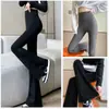 Pantalones Acampanados de Tiro Alto Tiburón para Mujer 2023 Estilo Nuevo Ropa Deportiva Exterior Suave Control de Abdomen Adelgazante Pantalones de Yoga Versión Delgada