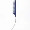 Fabricante Qimei Salão de Cabeleireiro Penteador Pente de Cauda Fina Cor Pura Anti-Alta Temperatura Distribuição para Salão de Cabeleireiro Pente de Agulha de Aço para Styling de Mechas