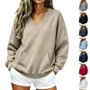 Ropa de mujer transfronteriza europea y americana, nuevo suéter de moda de otoño, manga larga, casual, adelgazante, holgado, cómodo, top con cuello en V