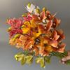 Suministro transfronterizo de flores artificiales 3D Cymbidium de alta gama para decoración de auditorios de bodas, materiales florales, accesorios para el hogar, arte floral.