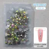 Accesorios de Uñas de Moda con Pedrería Plana de Alto Brillo y Alta Transparencia, Pedrería Checa Color AB, Decoraciones para Uñas que No se Caen al por Mayor