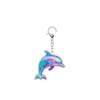 Nuevo llavero y colgante de delfín acrílico plano 2D con diseño de animal marino de moda para damas, accesorios y coches