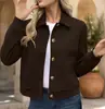 Outono 2026 Nova Moda Transfronteiriça Nicho Chic Design Emagrecedor Elegante Jaqueta de Camurça Casaco Feminino