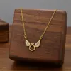 Comercio Exterior de Amazon Venta Caliente Collar de Acero de Titanio Temperamento Femenino Circonita Microincrustada Personalidad Cadena para Clavícula de Alto Sentido Colección Joyería