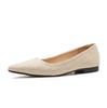 2026 Novo Estilo Sapatos Femininos Franceses de Salto Baixo Bico Fino Corte Baixo Couro Macio Não Abrasivos Gentis Planos Versáteis