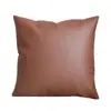 Almofada Macia de Couro Bovino de Luxo Leve Almofada Lombar Almofada de Tecido Tecnológico para Sofá de Sala de Estar Modelo de Quarto Almofada de Couro Granulado