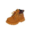 Dr. Infantil. Botas Martens 2026 Outono/Inverno Novas Botas Amarelas Estilosas para Meninos e Meninas Solado Macio Antiderrapante Botas de Cano Curto Estilo Britânico