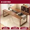 Mesa de Jantar e Cadeiras de Madeira Maciça para Uso Doméstico no Quarto, Escritório, Sala de Jantar, Escritório, Mesa de Chá, Estação de Chá, Mesa de Jantar e Cadeiras Multifuncionais Tudo-em-Um