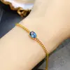 Atacado de Fábrica Popular Pulseira de Topázio Natural Prata S925 Incrustada Pedra Principal 6*8 Joias de Luxo Venda Direta da Fábrica