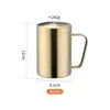 Taza Aislada de Doble Capa de Acero Inoxidable 304 con Asa y Tapa, Taza para el Hogar, Taza de Té, Taza de Café con Leche, Taza Grande, Anticaídas