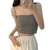 Top Curto Camisola Sexy Quente para Menina Ajustado ao Corpo Cruzado Nova Moda Verão Feminina com Alças Adequadas para Usar por Baixo e por Cima