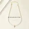 Collar con Colgante de Cruz Simple de Perlas Europeo y Americano Diseño de Nicho Retro Collar de AliExpress al por Mayor