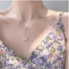 Colar de borboleta fritilar de prata 925 com design de nicho clavícula feminina leve estilo frio e luxuoso
