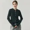 Cárdigan de Punto Casual con Cuello Redondo ~ 100% Cachemira Pura para Mujer, Chaqueta de Oficina, Suéter Básico, Suministro Directo de Fábrica